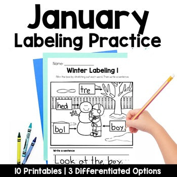 January Labeling Practice Pages